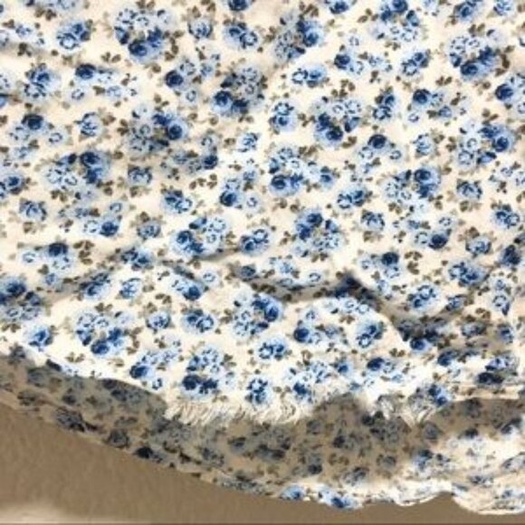 Blue Floral Mini Dress A-line Sleeveless Cottagecore Dainty Scoop Neck Summer - Picture 6 of 9